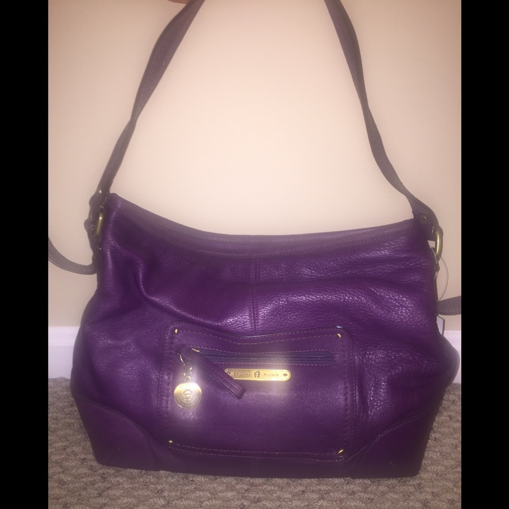 Purple Hobo Leather Bag